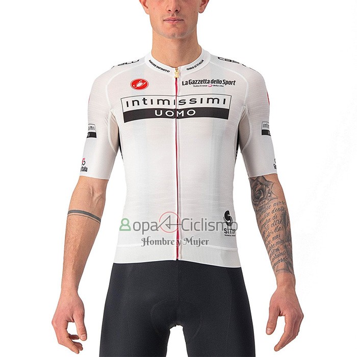 Giro d'Italia Ropa Ciclismo Culotte Corto 2022 Hombre Mangas Cortas Blanco